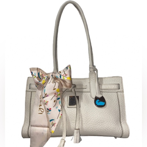 Dooney & Bourke Handbags - Dooney & Bourke Cream Leather Shoulder Bag